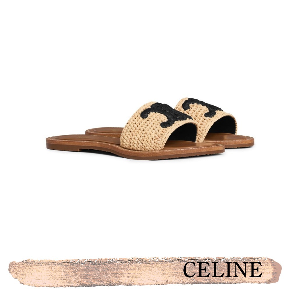CELINE☆関税込☆ラフィア素材 リンピア ミュール