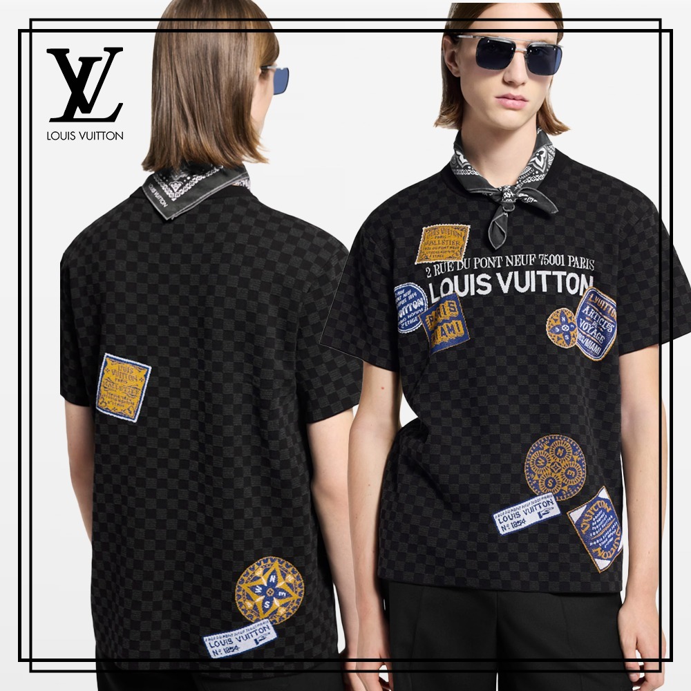 クール【Louis Vuitton】ダミエ モノグラム クルーネックTシャツ