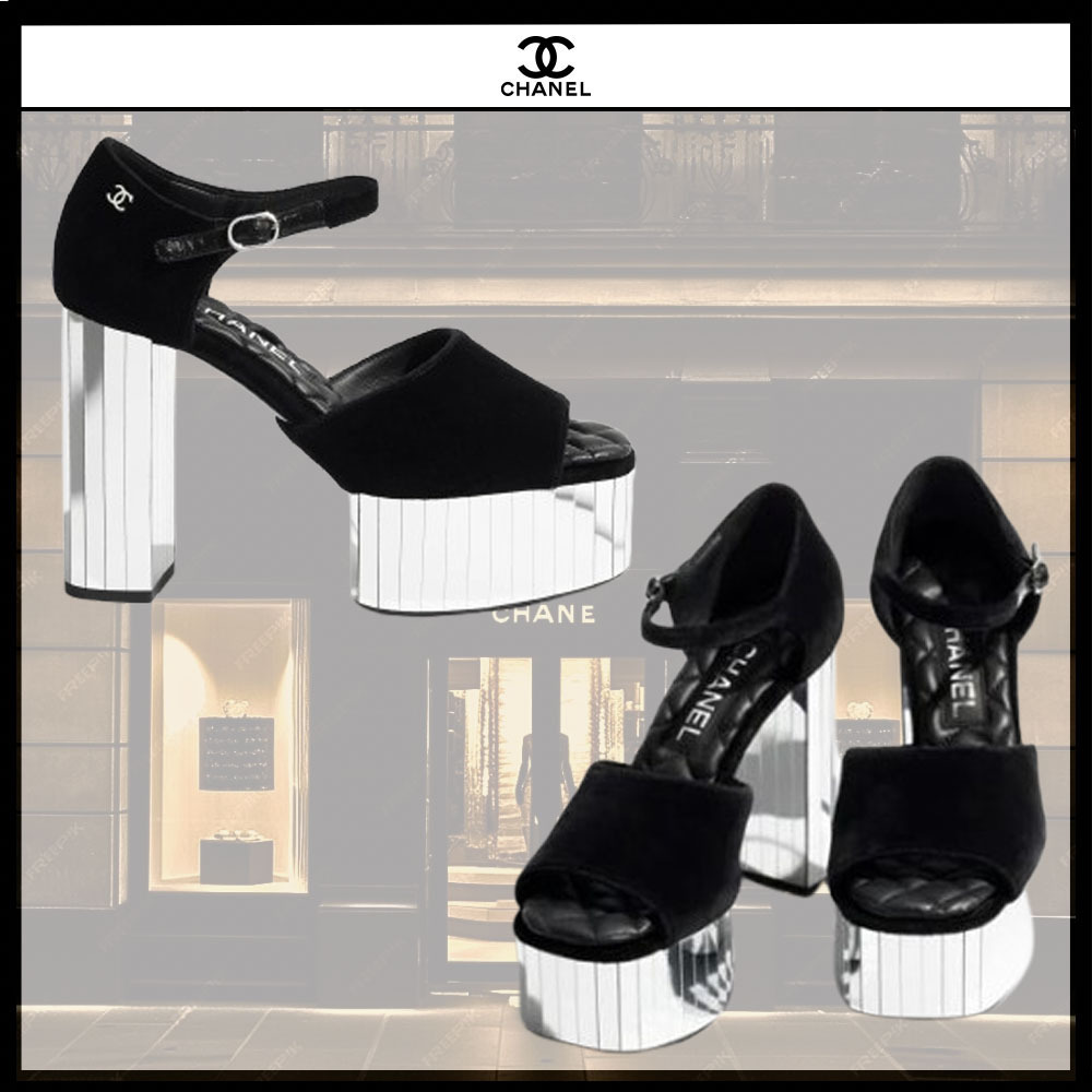 ◆ミラーヒール◆【CHANEL】プラットフォームサンダル