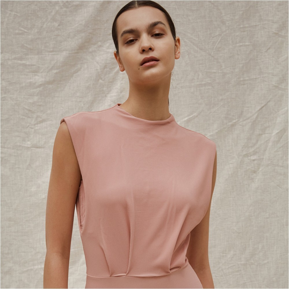 ★PLAGE_seoul★ High Neck Swimsuit_Indie Pink
