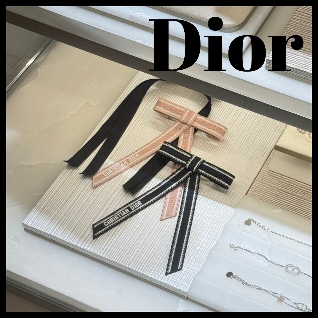 【上品 ガーリーに】Dior リボンバレッタ Twist