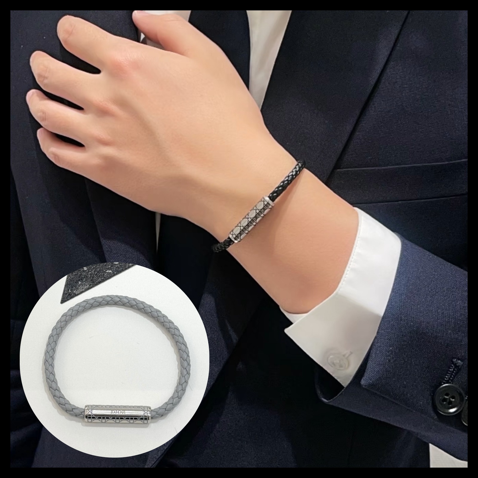 【安心国内発送♪シンプル】Dior★ブレイドレザー ブレスレット