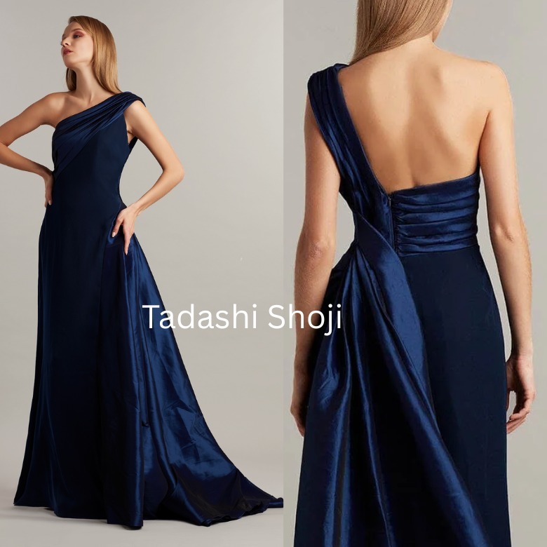 TADASHI SHOJI ワンショルダーAラインロングドレス演奏会タフタ