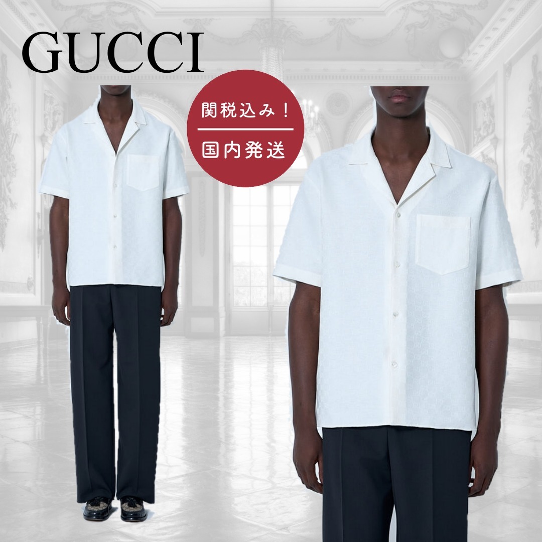 【国内送関税込】GUCCI☆リネンブレンド シャツ