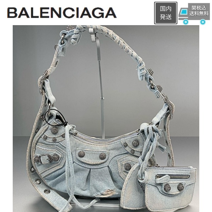 SALE♪関税込【BALENCIAGA】LE CAGOLE ショルダーデニムバッグXS