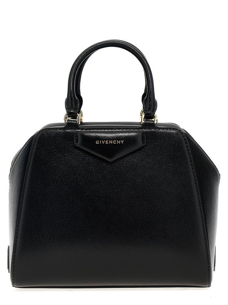 GIVENCHY ブラックレザーアンティゴナキューブミニハンドバッグ