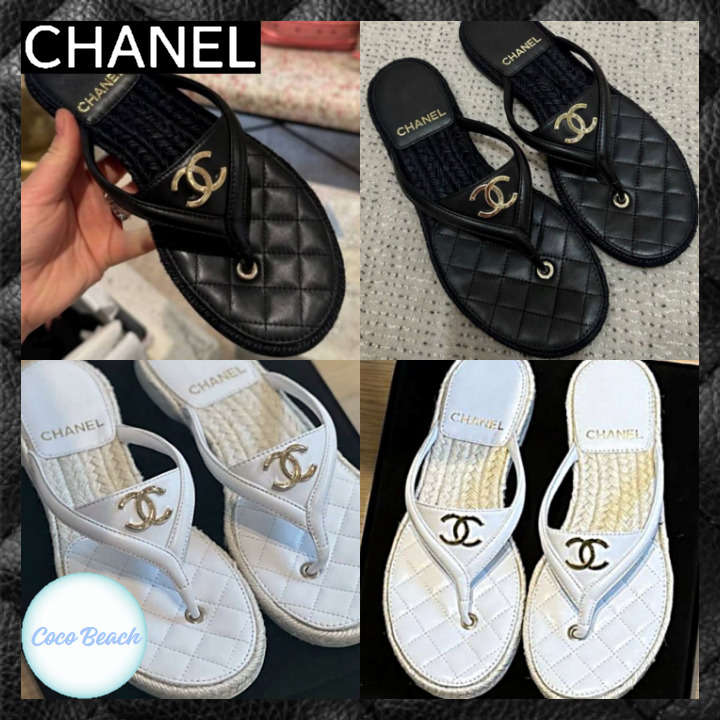 ☆マトラッセソール☆【CHANEL】 ココビーチ ロゴ付きサンダル