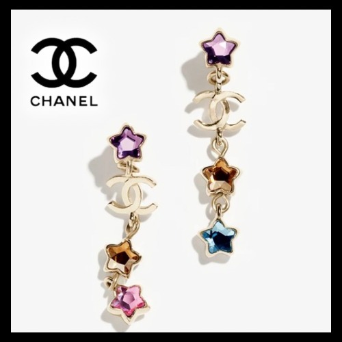 お洒落な星のビジュー♪【CHANEL】ロング ピアス