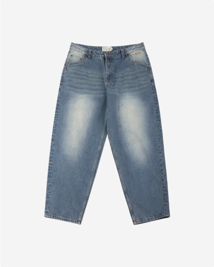 【DIME】 Classic Baggy Denim Pants / Sandblasted indigo