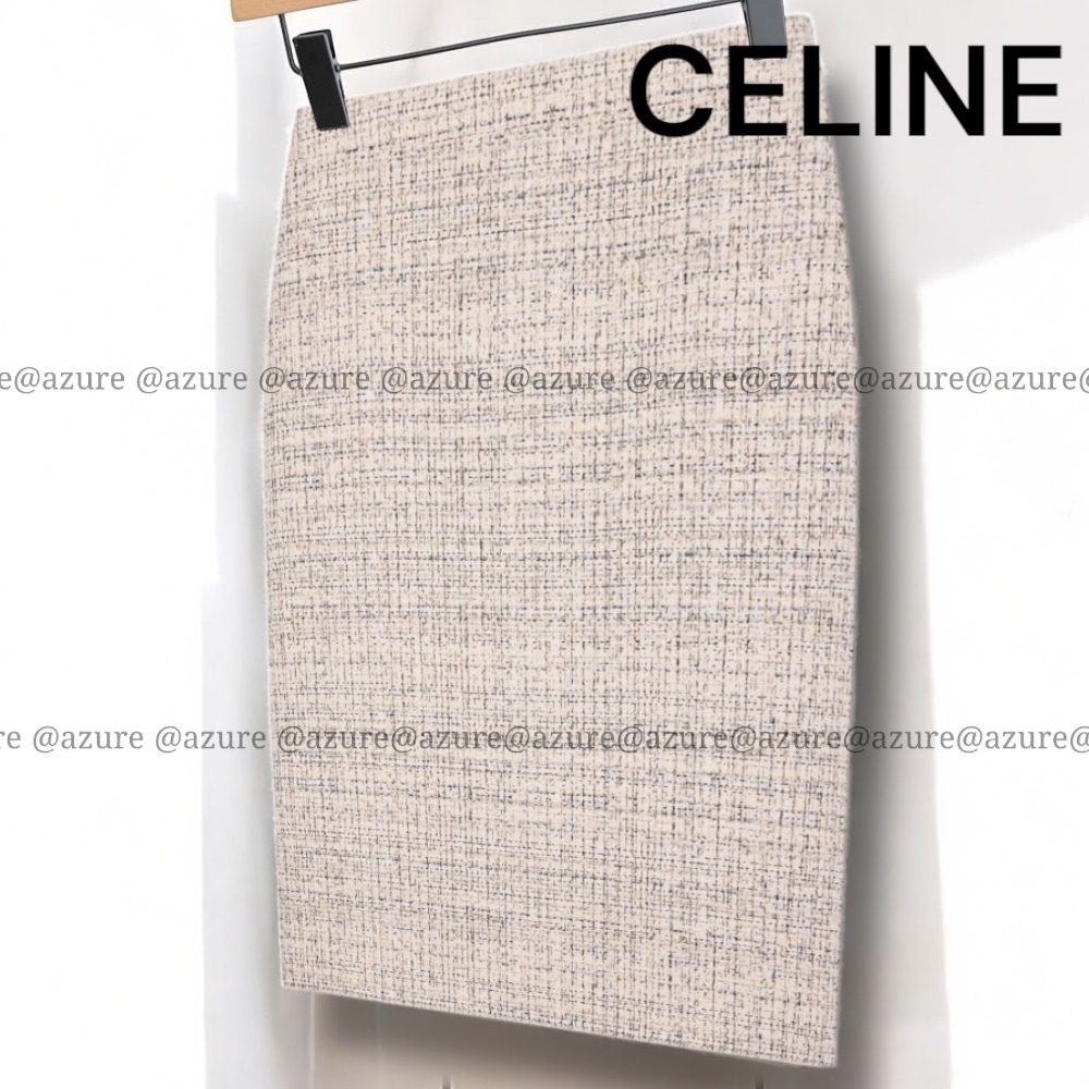 直営ショッパー付♪CELINE コットンナテ ペンシルスカート