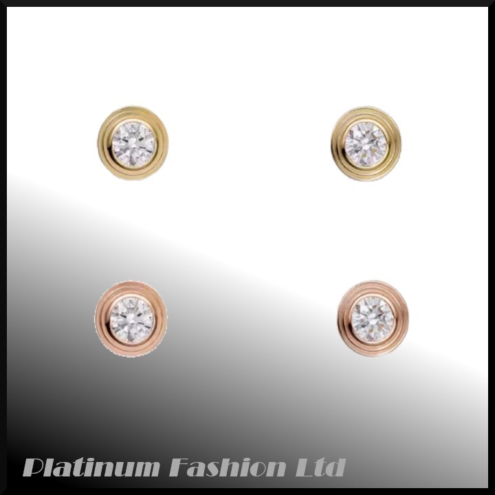 全2色◆希少【Cartier】D'Amour ピアス Mini YellowGold Diamond