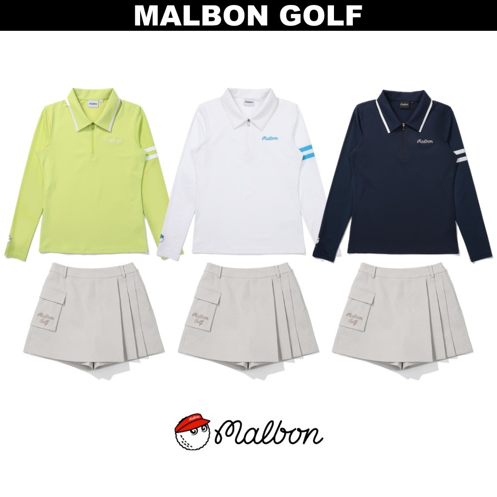 MALBON GOLF セットアップ : ゴルフ ポロシャツ & スコート