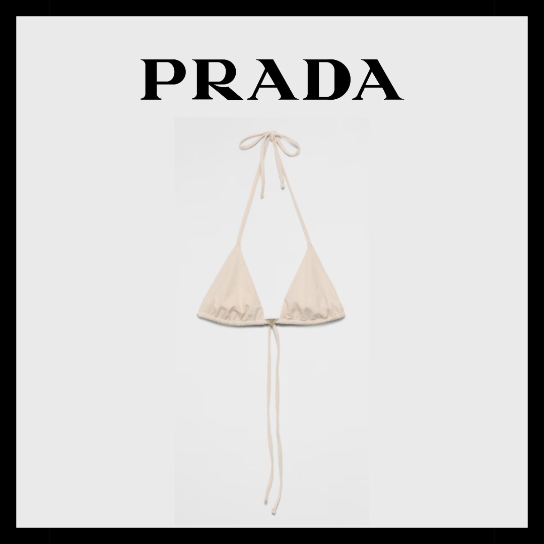 【PRADA】ラインストーン ジャージートライアングルビキニトップ