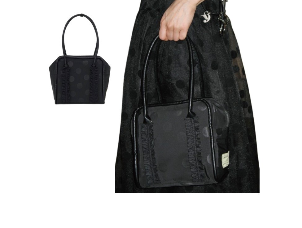 韓国商品/YEOMIM mini box bag (black dot)
