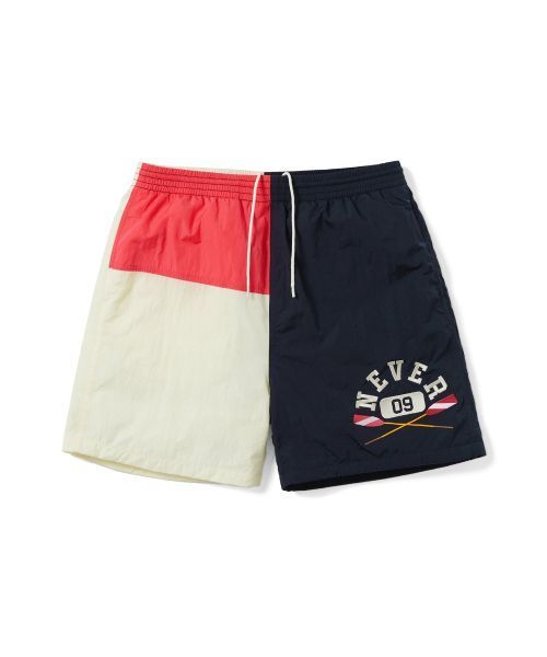 【THISISNEVERTHAT】NEVER Block short Navy/White
