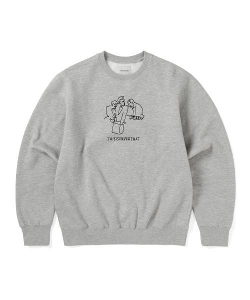 【THISISNEVERTHAT】TNT Yu Nagaba Crewneck Heather Grey