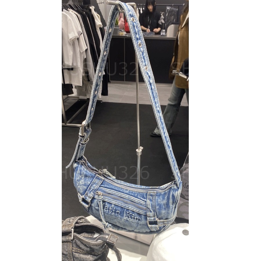 ★Matin Kim★MATIN WASHED DENIM MINI HOBO BAG
