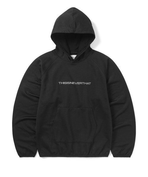 【THISISNEVERTHAT】Raglan Jersey Hoodie Black