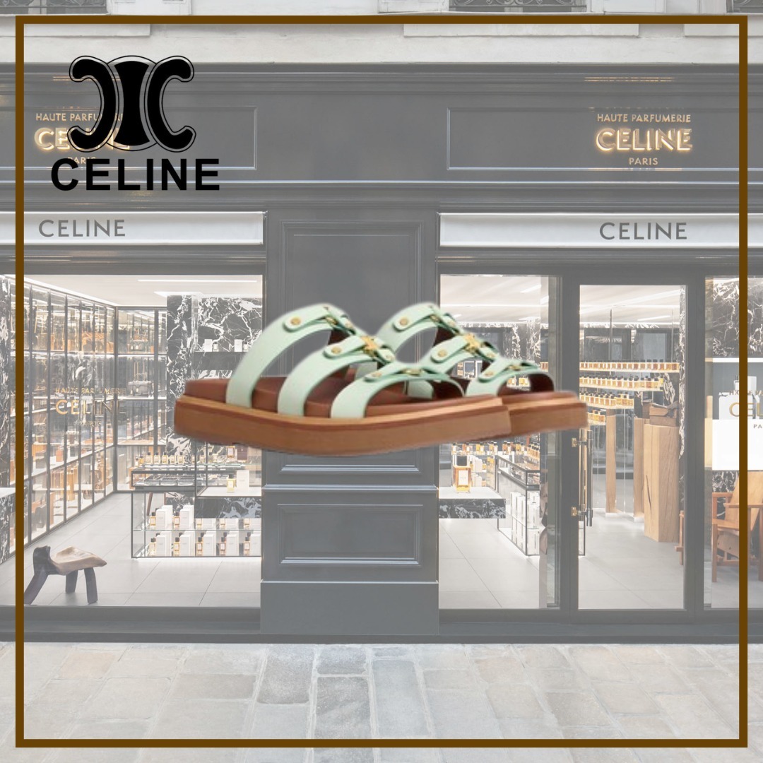 【CELINE】ティッピ スライド サンダル★グリーン ジェード