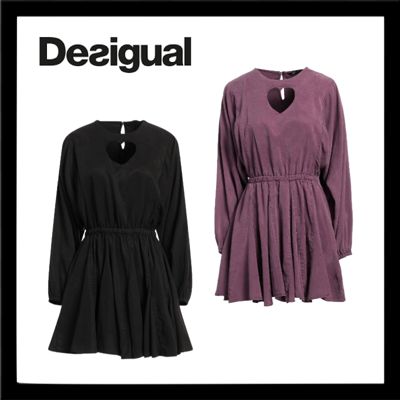 [ Desigual ] クルーネック トラペーズモデル ワンピース