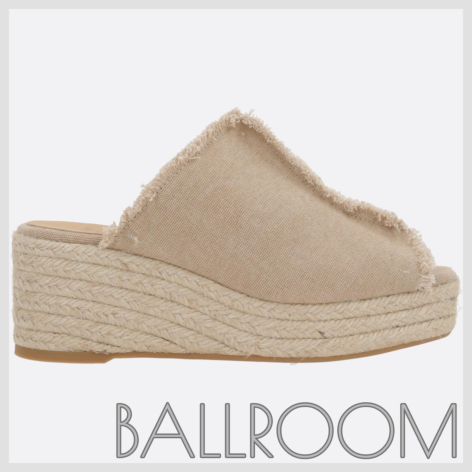 サンダル・ミュール CASTANER QUERAL/002 WEDGE MULE SANDALS IN CANVAS