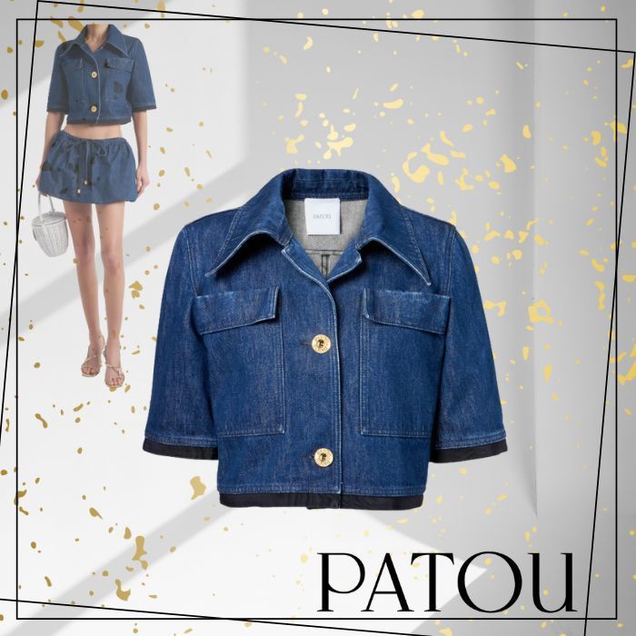 大人気 【PATOU】Cropped denim jacket クロップド丈 デニム素材