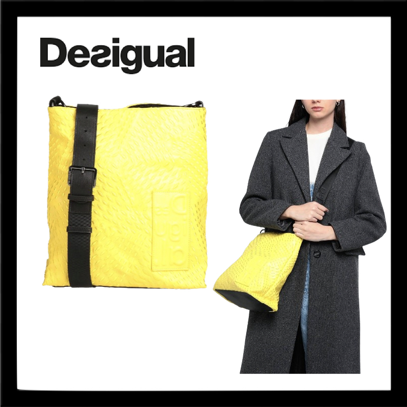[ Desigual ] ラージ 編み込み ロゴ トートバッグ