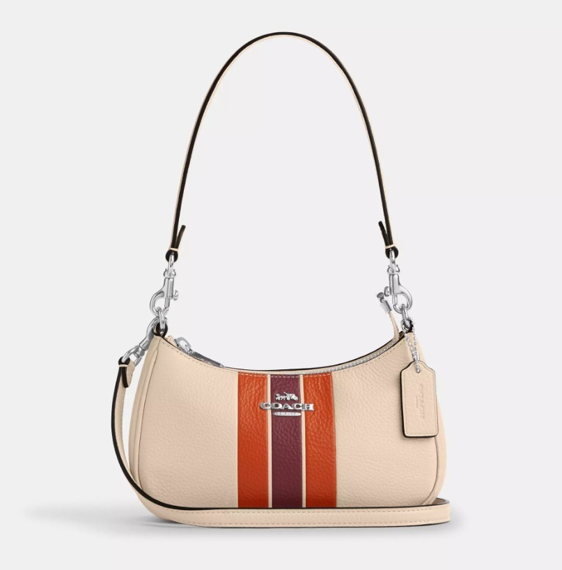 COACH テリ ミニ クロスボディバッグ ストライプ