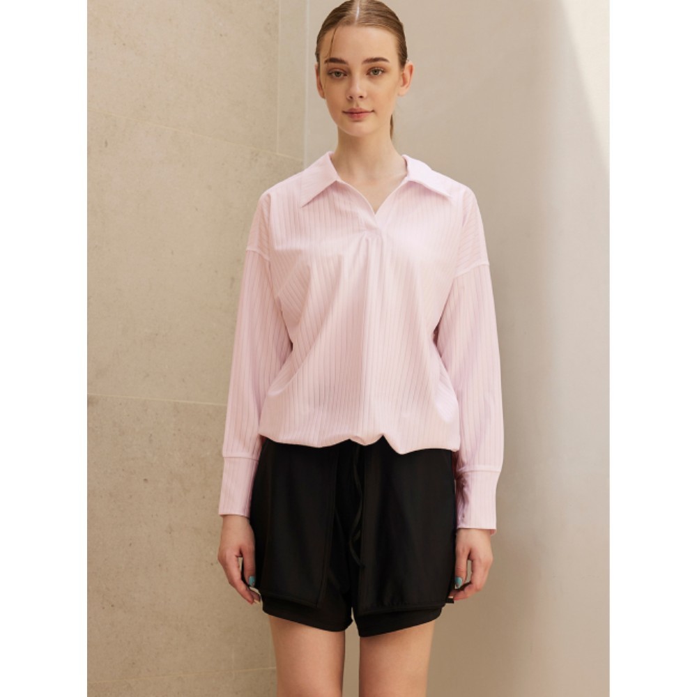 ラッシュガード Bohemianblue String Tie Shirt Collar Women's Loose Fit Rash