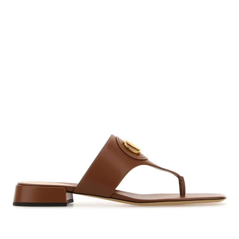 サンダル・ミュール VALENTINO Caramel leather VLogo thong (6W2S0LA9DSH N58)