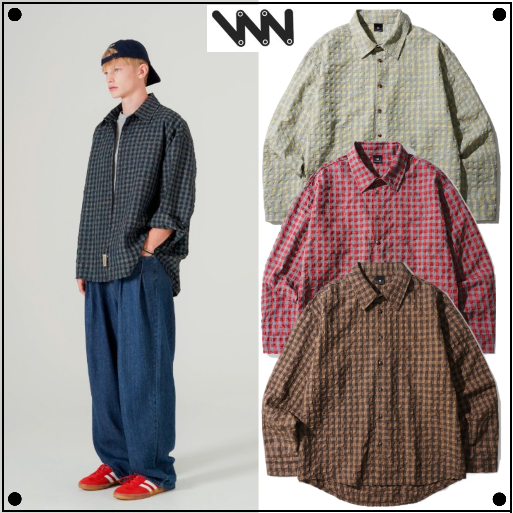 WV PROJECTのSheer Claw Check Shirt 全4色