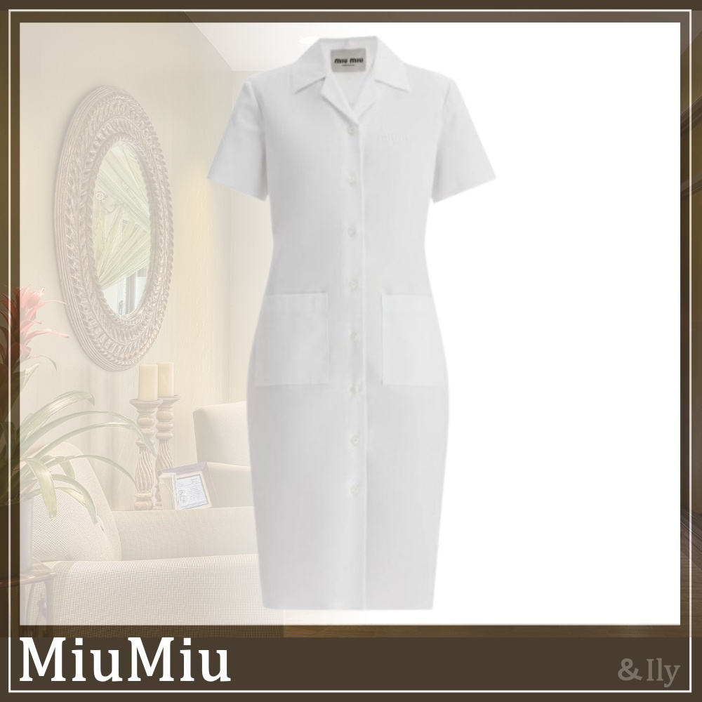 【送関込】MiuMiu☆ミュウミュウ poplin blouse with button