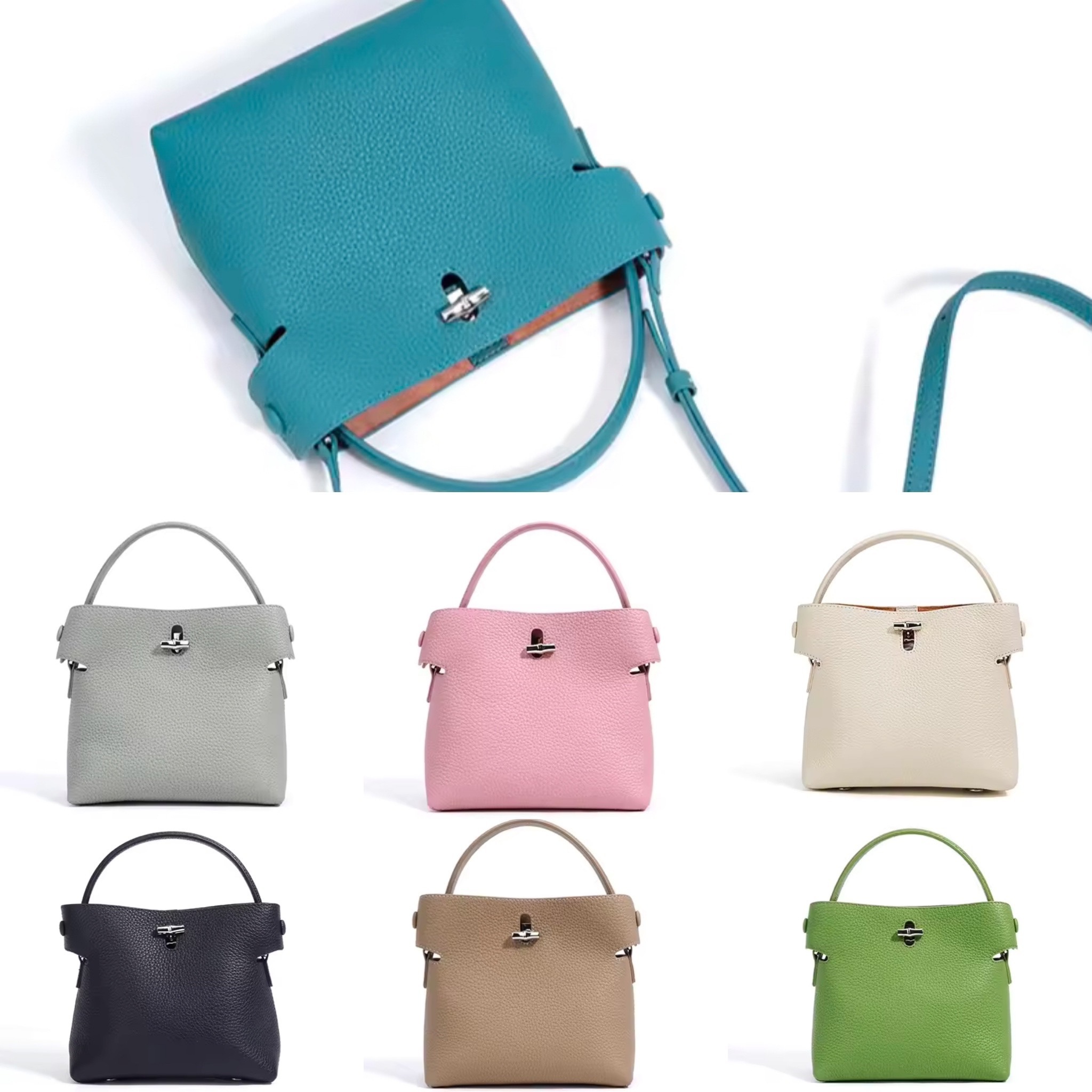 韓国デザイン 本革 レザーミニハンドバッグ ショルダーBAG