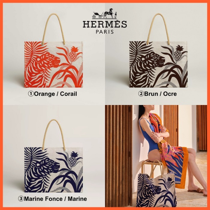 【トロピカルな夏♪】HERMES ビーチバッグ≪Tigre a l’Ananas≫