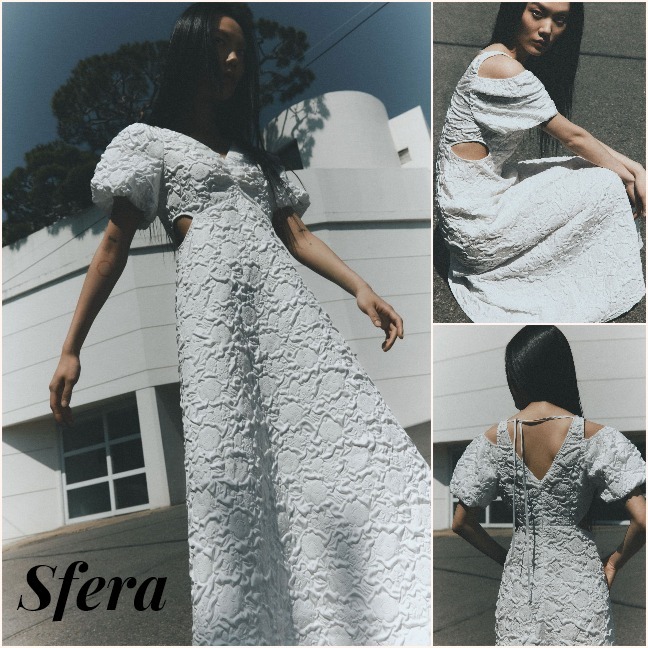 スペイン★Sfera★最強オシャレ 大人魅せ ホワイトワンピ 3D柄