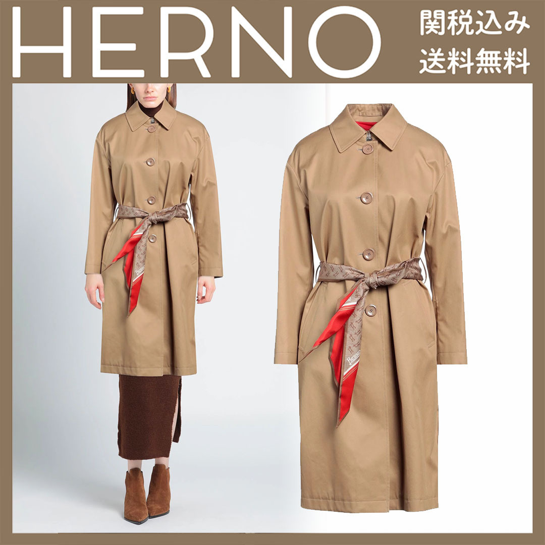 関税送料込★HERNO★ライトコート ベルト付き