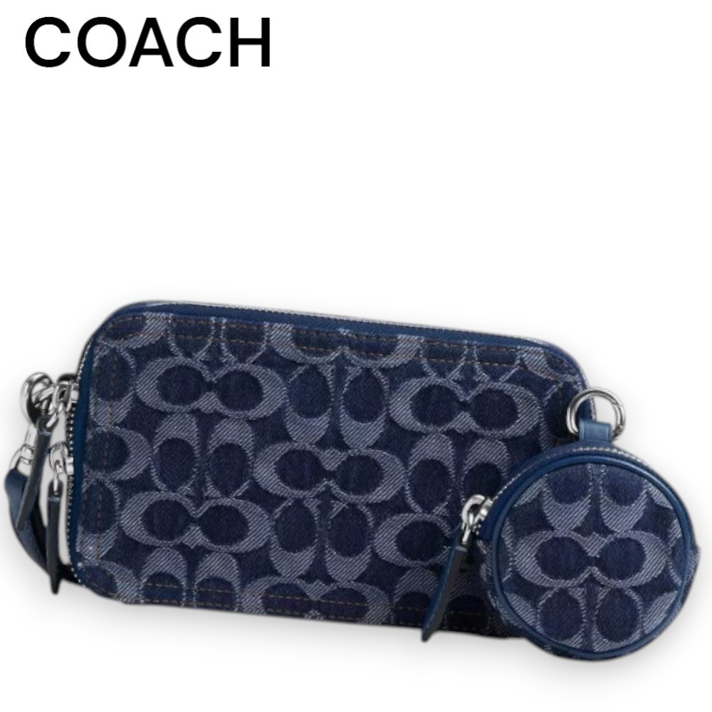 【Coach】デニムがクール チャータースリム クロスボディバッグ