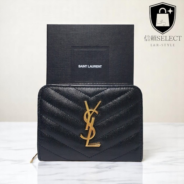 【SAINT LAURENT】モノグラム ラウンドジップ二つ折り財布・中古