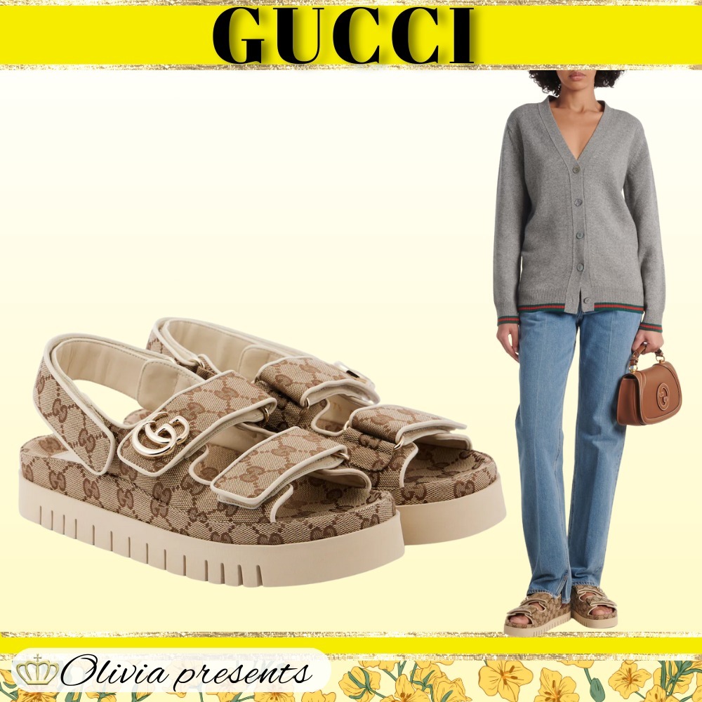 【GUCCI】新作Marmont GGレザートリムサンダル