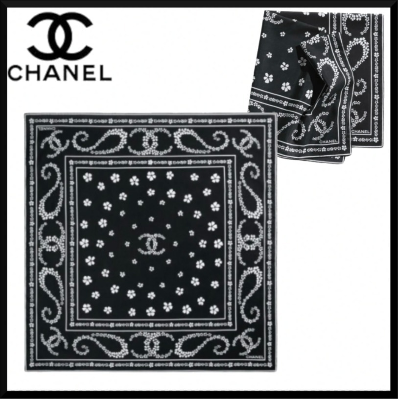 【お洒落でかっこいい】CHANEL シルク バンダナ