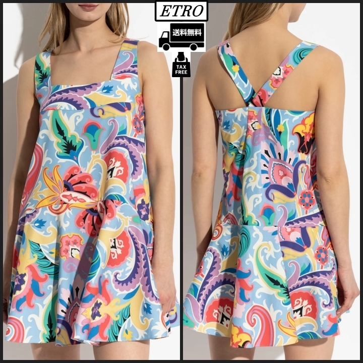 【ETRO】フローラル ペイズリー ミニ ドレス