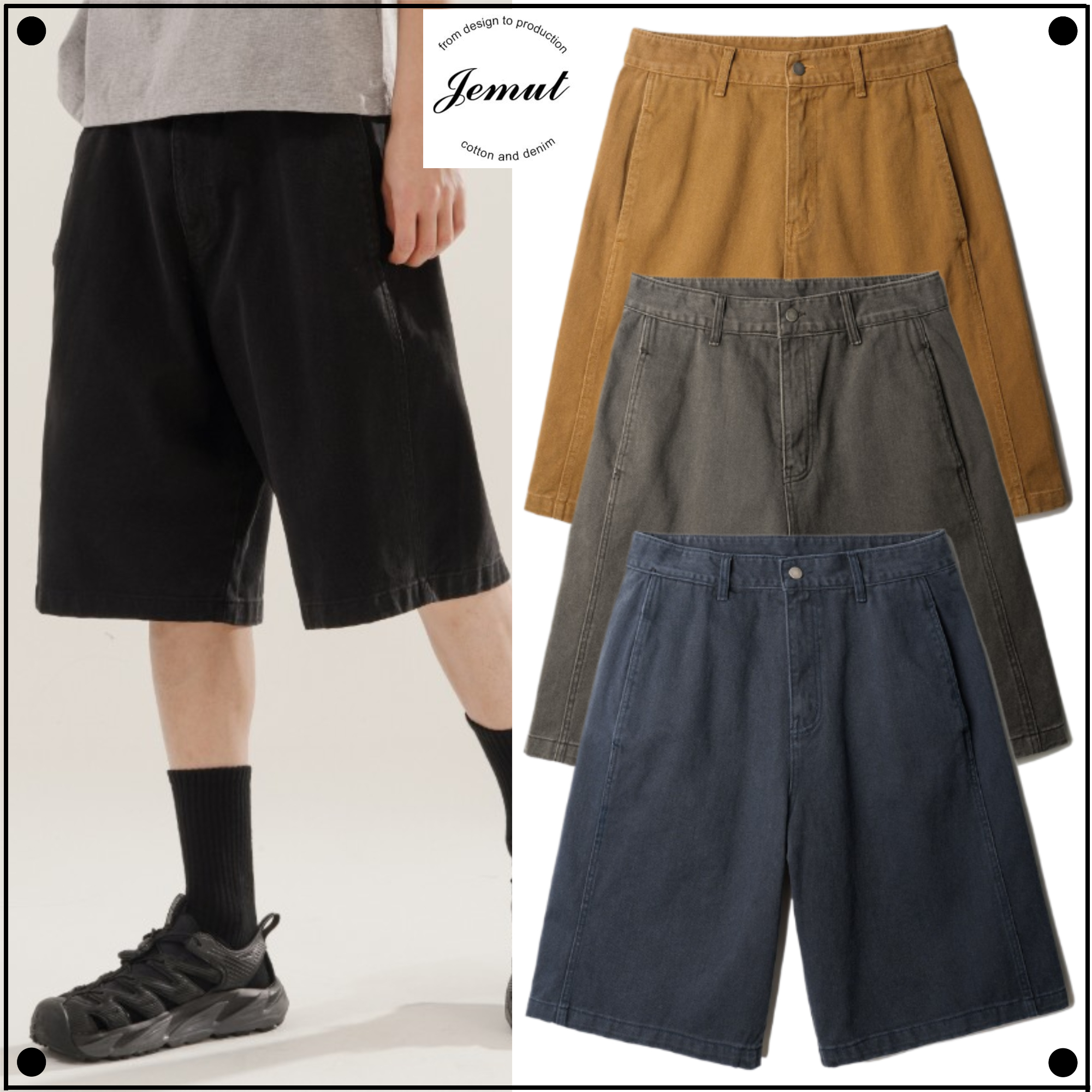 JemutのSkill Washed Bermuda Pants 全4色