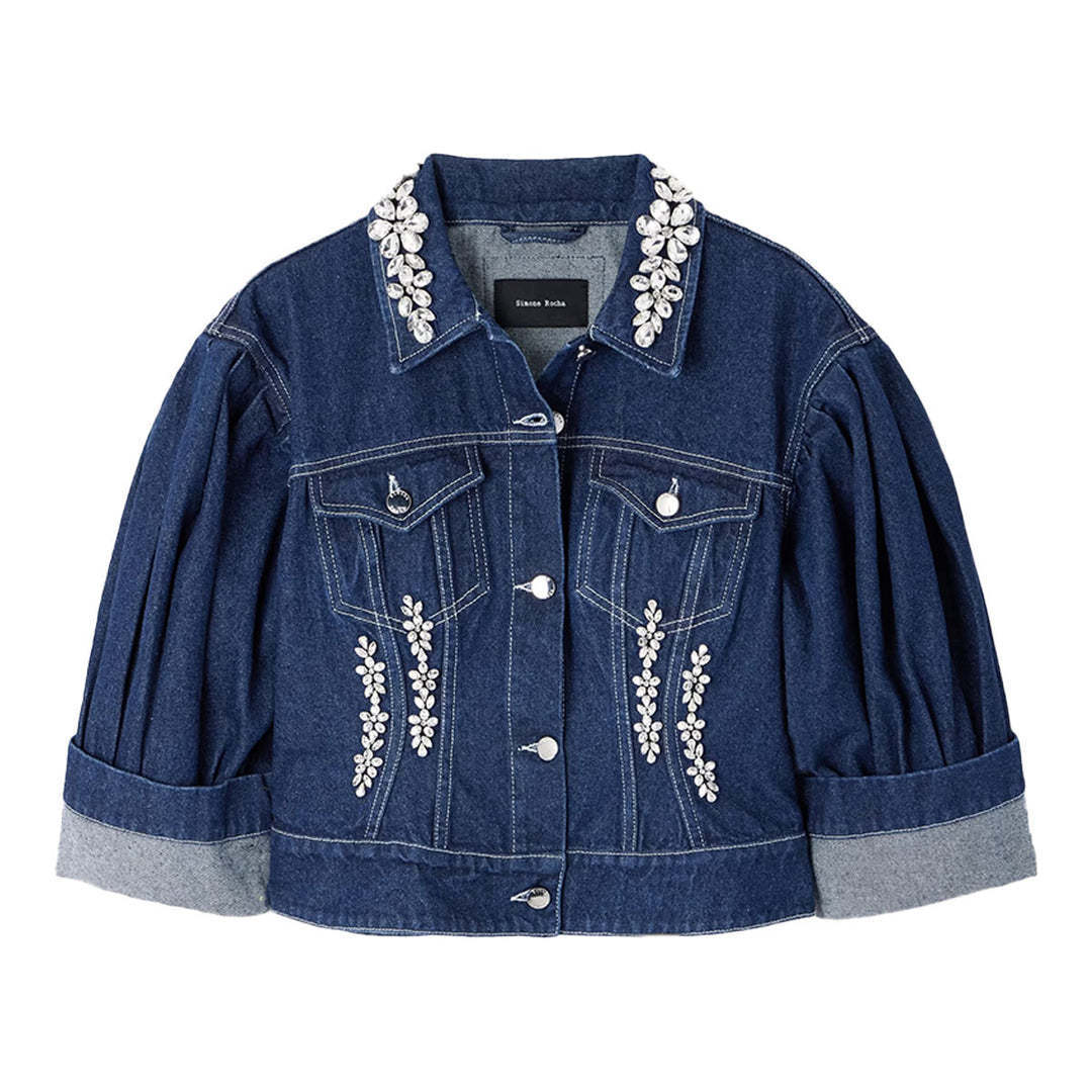 NiziU愛用《SIMONE ROCHA》装飾 クロップド丈 デニムジャケット