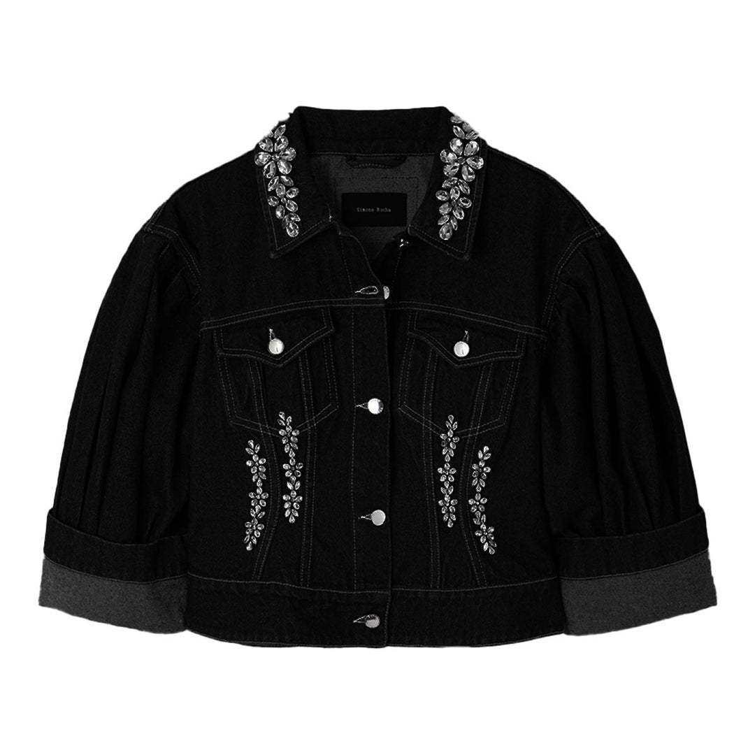 NiziU愛用《SIMONE ROCHA》装飾 クロップド丈 デニムジャケット