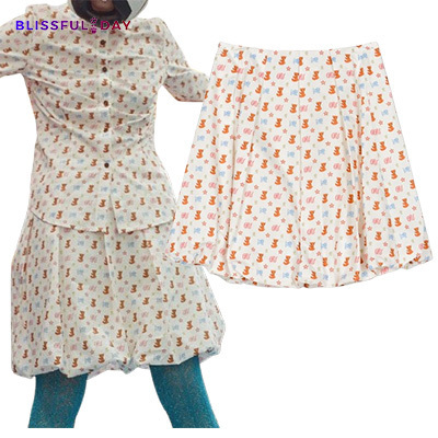 スカート [MOMENTEL] Full Printed Bear Boxing skirt