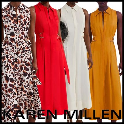 【KAREN MILLEN】リネン ホルターネック ベルト付き ドレス ホルターネック Karen Millen(カレンミレン) パーティードレス