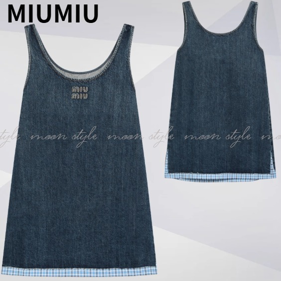 MIU MIU ミュウミュウ ★コットン デニム ミニ ワンピース
