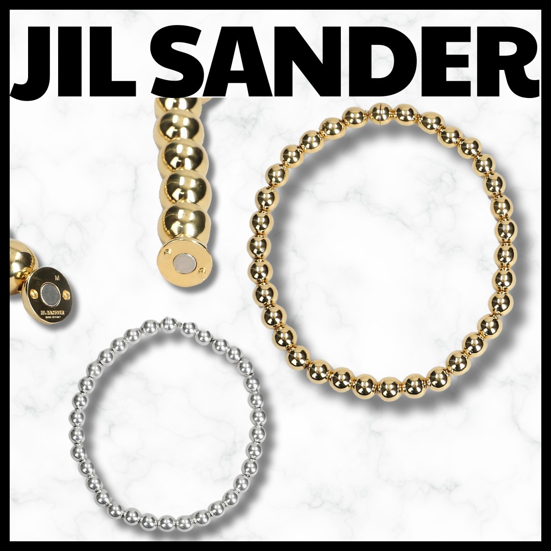 JILSANDER■メタリックネックレスボールデザイン真鍮シルバー925