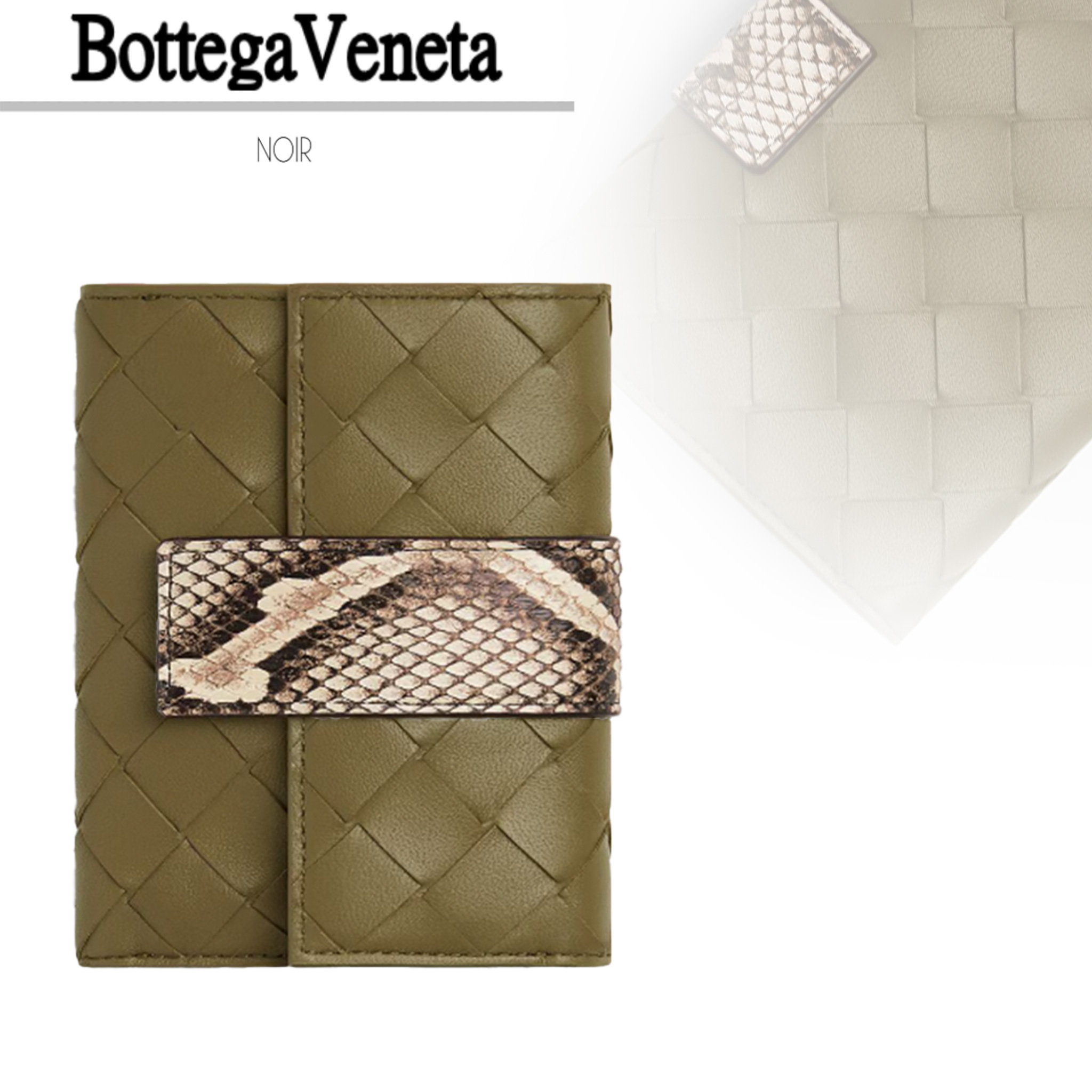 即発 BottegaVeneta タグ 三つ折りファスナーウォレット