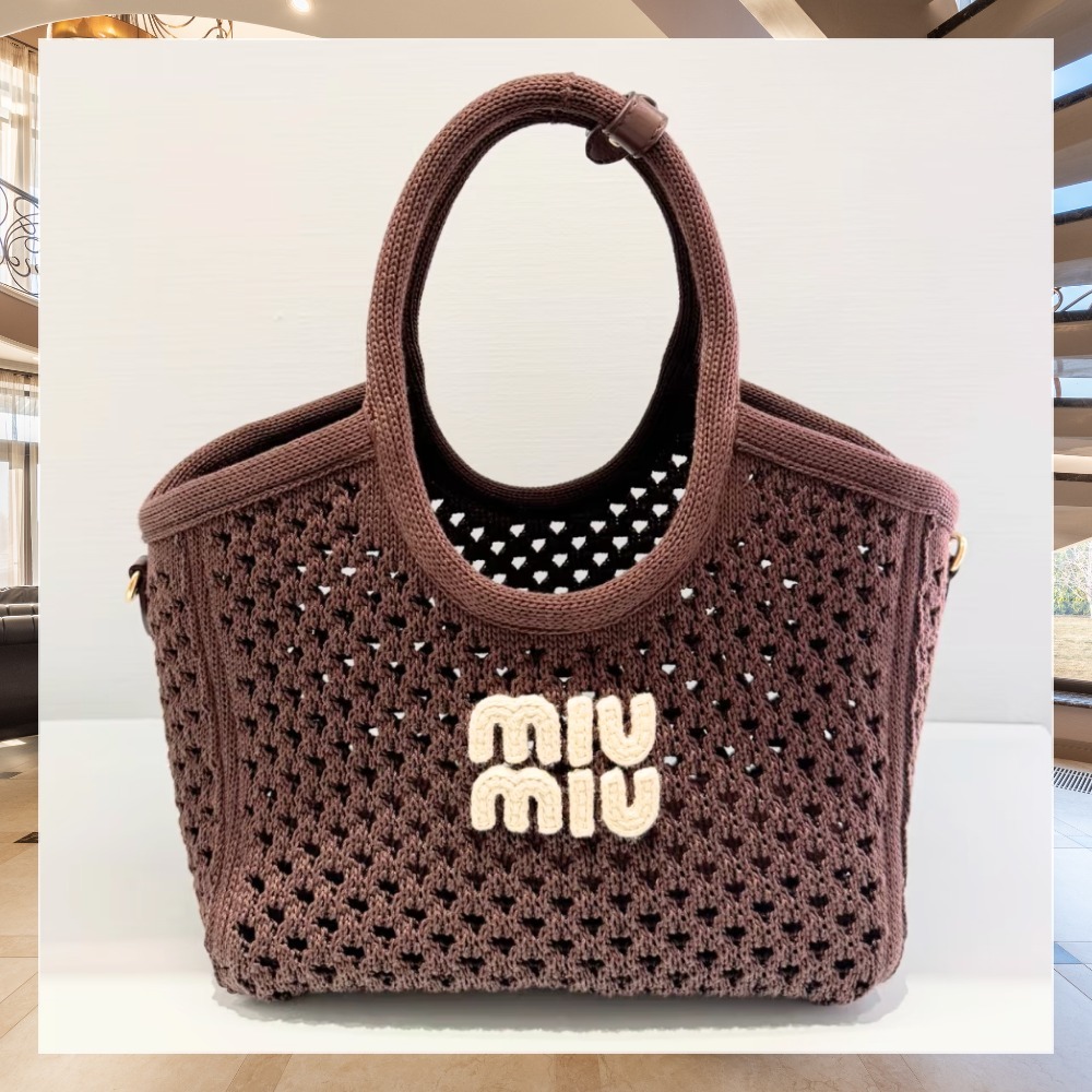 《大人かわいい》【MiuMiu】2WAY IVYコットンメッシュバッグ